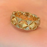 Bague creuse vintage en or avec diamants double face