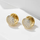 Boucles d'oreilles vintage rondes en cristal et or