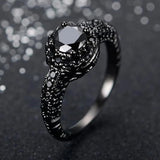 Bague vintage en cuivre avec pierre noire