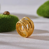 Bague vintage à bandes superposées en or