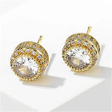 Boucles d'oreilles rondes vintage en or scintillantes
