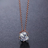 Collier en cristal rond étincelant en or rose