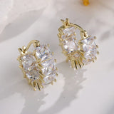 Boucles d'oreilles créoles en or avec cristaux baguette