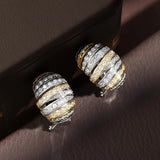 Boucles d'oreilles en cristal rayé or et argent