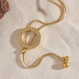 Collier vintage en or ajustable avec cercle