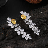 Boucles d'oreilles vintage en argent avec fleurs jaunes