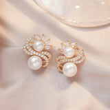 Boucles d'oreilles vintage en perles et cristal