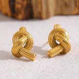 Boucles d'oreilles vintage en or avec nœud