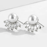 Boucles d'oreilles vintage en perles et cristaux