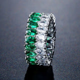 Bague en argent bicolore avec pierre précieuse étincelante