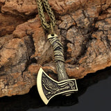 Collier pendentif hache nordique vintage