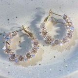 Boucles d'oreilles créoles vintage en or et cristal étincelant