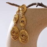 Boucles d'oreilles vintage en spirale dorées