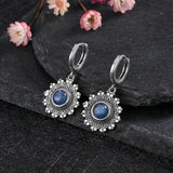 Boucles d'oreilles vintage florales bleues