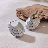 Boucles d'oreilles géométriques argentées