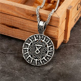 Collier vintage avec pendentif étoile runique en argent