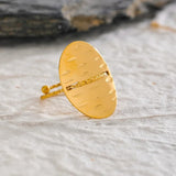Bague vintage ovale ajustable en or