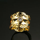 Bague florale ajourée en or de style antique