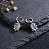Boucles d'oreilles vintage en argent rose pâle