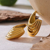 Boucles d'oreilles vintage en or à rayures géométriques