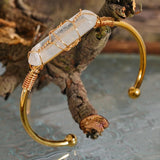 Bracelet vintage en cristal enveloppé de fil d'or