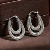 Boucles d'oreilles doubles pendantes vintage en argent