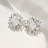 Boucles d'oreilles vintage en argent et cristal