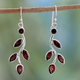 Boucles d'oreilles vintage en forme de feuille rouge