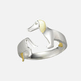 Bague Dachshund en argent sterling 925 – Taille ajustable