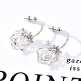 Boucles d'oreilles Sphériques Brillantes en Or et Argent