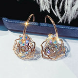 Boucles d'oreilles Sphériques Brillantes en Or et Argent