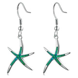 Boucles d'Oreilles Étoile de Mer en Opale et Argent
