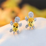 Boucles d'oreilles tortues de mer en zirconium et argent
