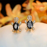 Boucles d'oreilles tortues de mer en zirconium et argent