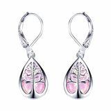 Boucles d'oreilles Arbre de vie en opale et argent