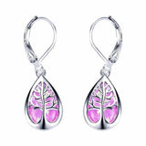 Boucles d'oreilles Arbre de vie en opale et argent