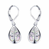 Boucles d'oreilles Arbre de vie en opale et argent