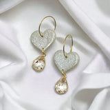 Boucles d'oreilles vintage en forme de cœur lumineux