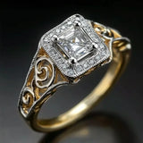 Bague vintage creuse en zircone ancienne