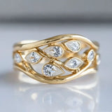 Bague en or avec zircone en forme de goutte
