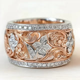 Bague creuse Vintage Rose Flower