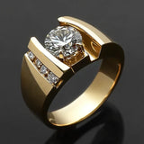 Bague vintage en or avec zircone irrégulière exquise