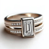 Bague vintage élégante en argent avec zircone serti