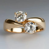 Bague vintage ouverte en or étincelant