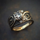 Bague vintage en zircone foncée
